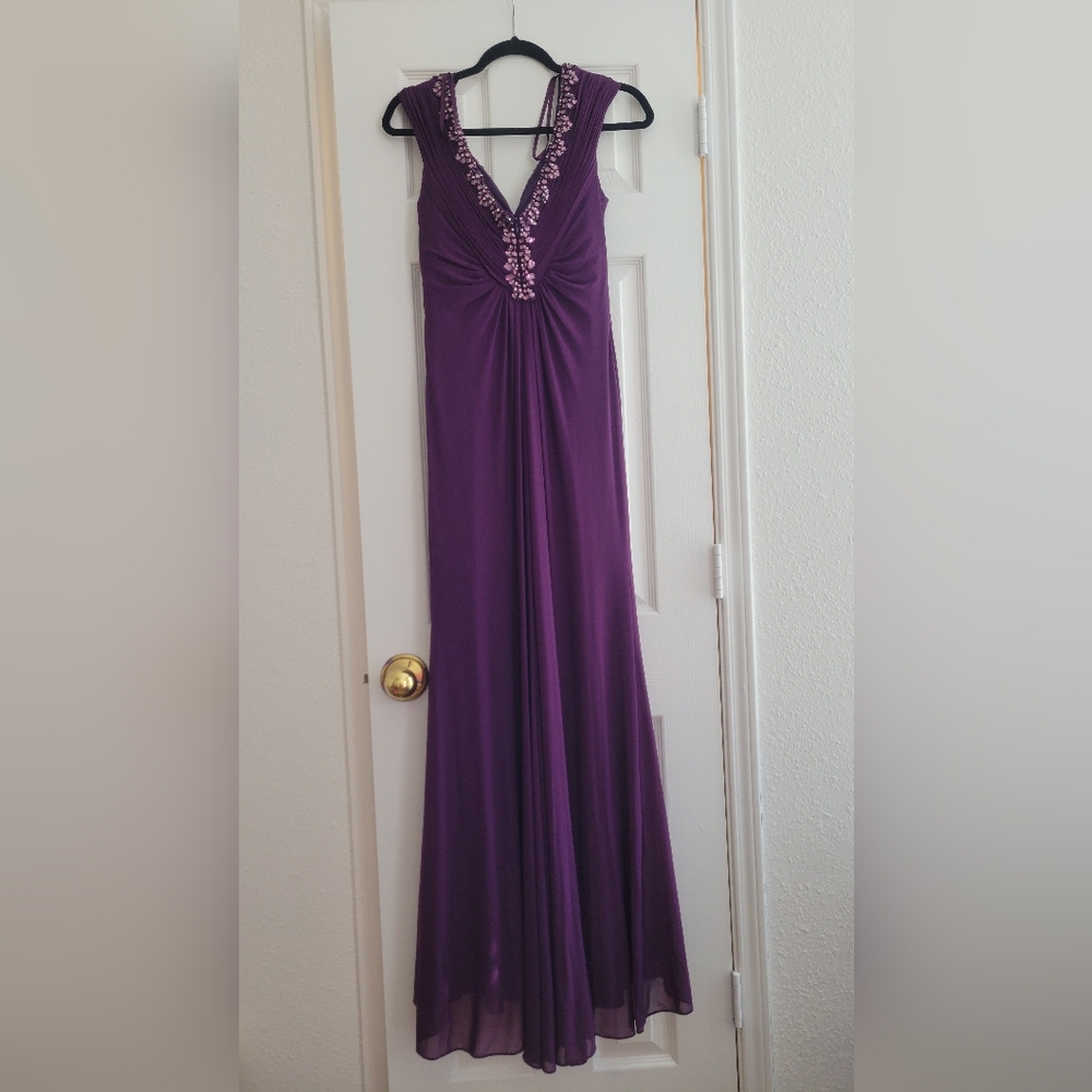 Elegant Purple Gown with Embellishments